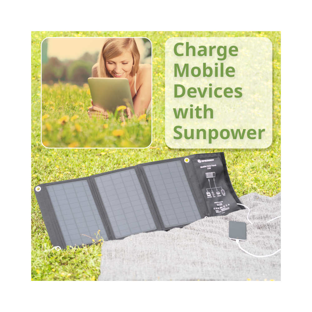 Bresser - Mobile Solar Solcellepanel 21W fra Bresser - billede nr. 4 hos GrejFreak.dk