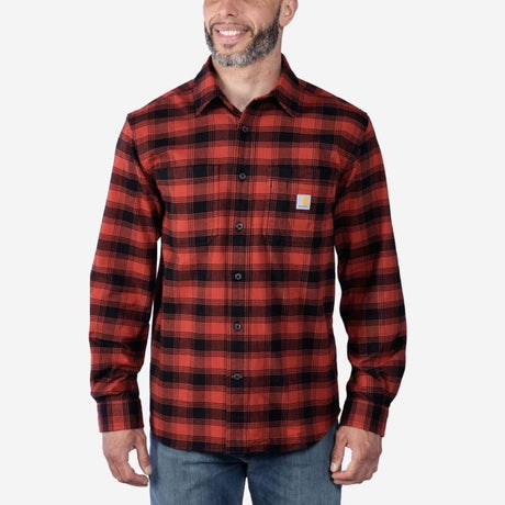 Carhartt - Flannel L/S Plaid Skjorte // Rød Okker fra Carhartt - billede nr. 2 hos GrejFreak.dk