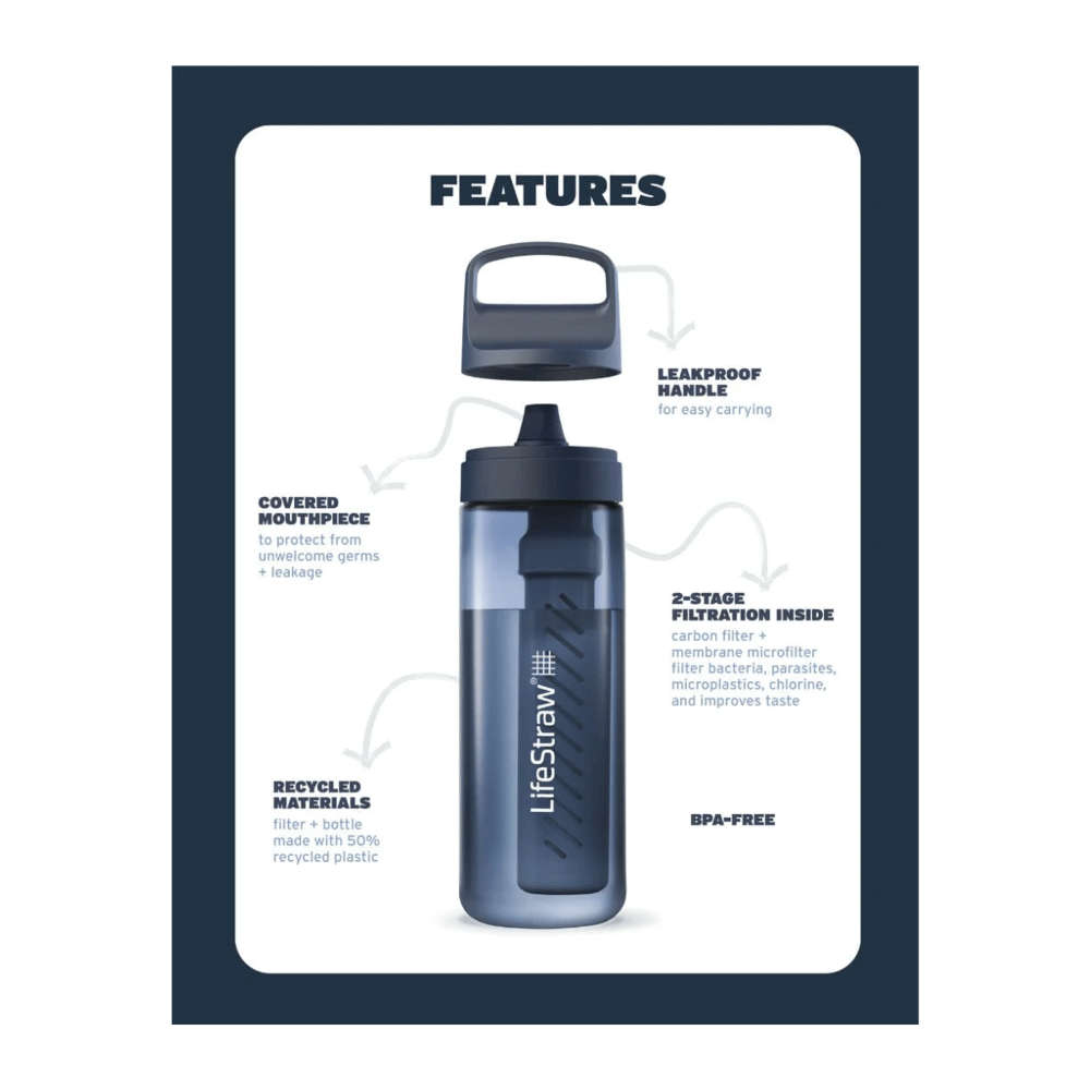 LifeStraw - Go 2.0 Filter Vandflaske 650ml // Orange fra LifeStraw - billede nr. 4 hos GrejFreak.dk