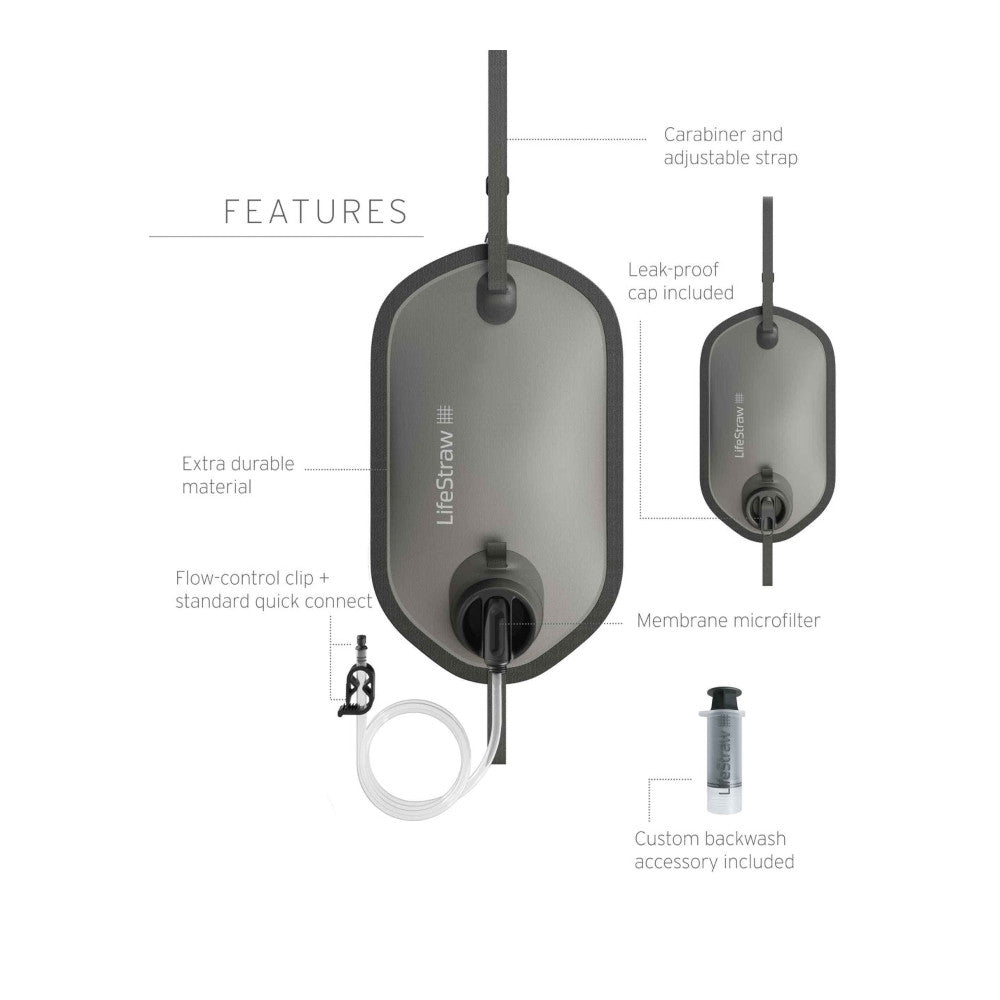 LifeStraw - Peak Large Gravity Vandfilter System 8L Blå fra LifeStraw - billede nr. 2 hos GrejFreak.dk