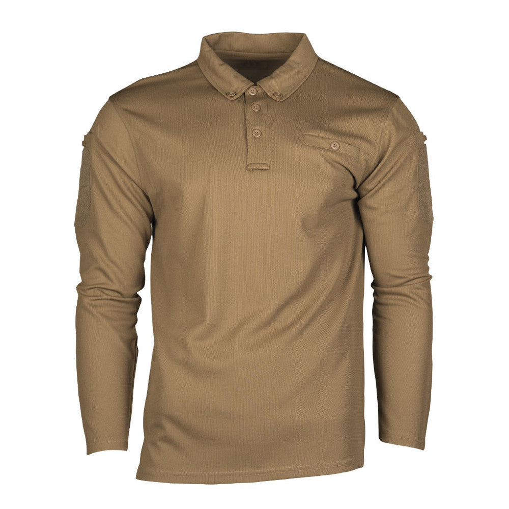 Mil-Tec - Tactical Quickdry Langærmet Herre Polo // Sand fra Mil-Tec - billede nr. 1 hos GrejFreak.dk