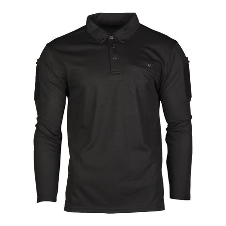 Mil-Tec - Tactical Quickdry Langærmet Herre Polo // Sort fra Mil-Tec - billede nr. 1 hos GrejFreak.dk