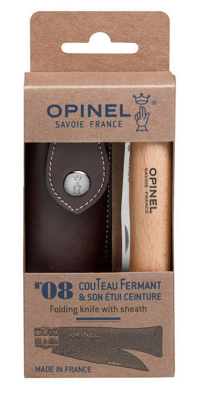 Opinel - No 8 Stainless Steel 8,5 cm blad m. skede fra Opinel - billede nr. 1 hos GrejFreak.dk