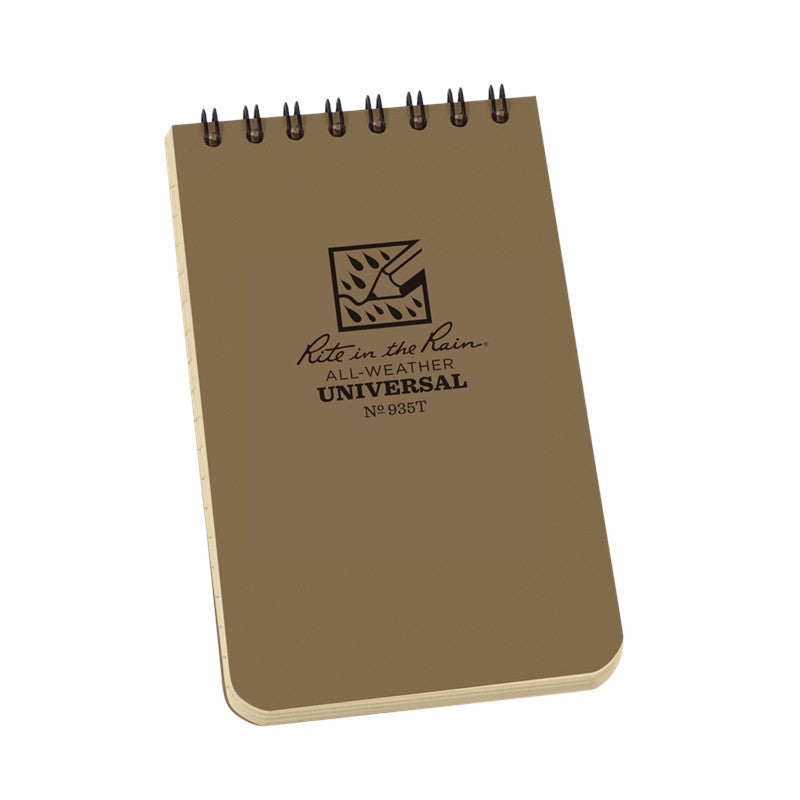 Rite In The Rain - Pocket Top Spiral 8 x 13 cm // Mørk Sand / Coyote fra Rite in the Rain - billede nr. 1 hos GrejFreak.dk