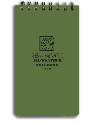 Rite In The Rain - Pocket Top Spiral 8 x 13 cm // Olivengrøn fra Rite in the Rain - billede nr. 1 hos GrejFreak.dk