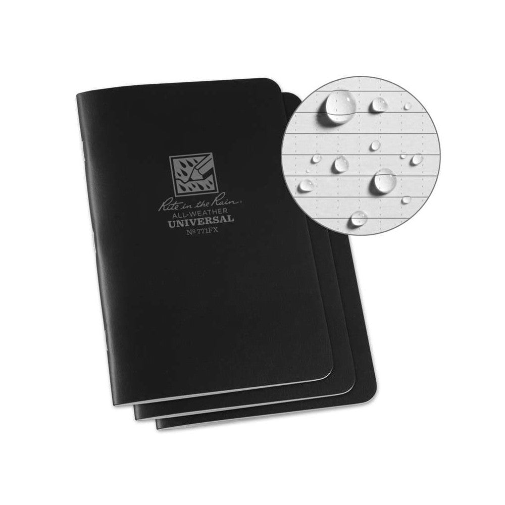 Rite In The Rain - Stapled Notebook (3-pak) // Sort fra Rite in the Rain - billede nr. 1 hos GrejFreak.dk