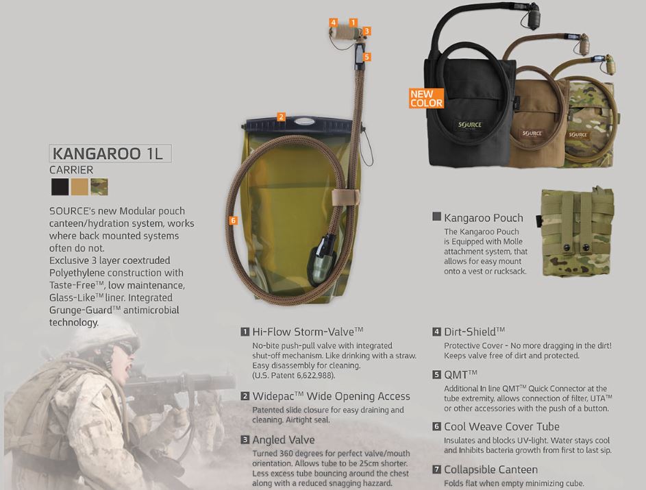 Source - Kangaroo Drikkesystem 1L MultiCam fra Source Tactical Gear - billede nr. 5 hos GrejFreak.dk