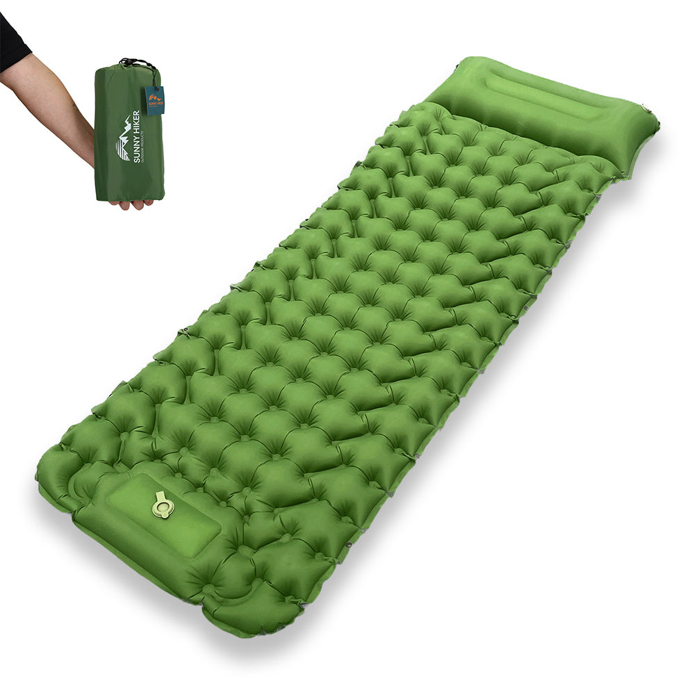 Sunny Hiker - Comfort Liggeunderlag m. Fodpumpe // Grøn fra Sunny Hiker - billede nr. 1 hos GrejFreak.dk