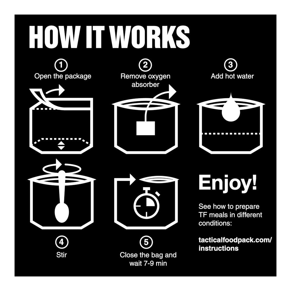 Tactical Foodpack - Kylling og Nudler, 514kcal fra Tactical Foodpack - billede nr. 5 hos GrejFreak.dk