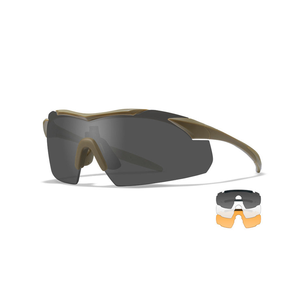 Wiley X - VAPOR 2.5 Tan Frame Solbriller - 3 Linser fra Wiley X - billede nr. 1 hos GrejFreak.dk