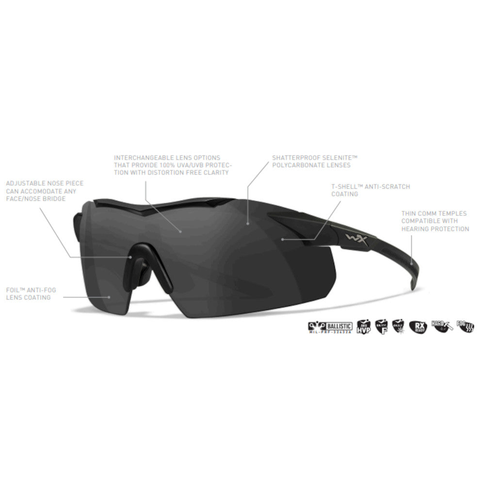 Wiley X - VAPOR COMM 2.5 Sandfarvet - 3 linser fra Wiley X - billede nr. 12 hos GrejFreak.dk