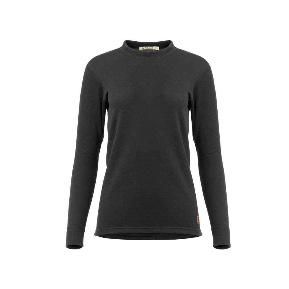Aclima - Wollfrottee, 220 g, Damen-Rundhalsausschnitt // Schwarz-Pullover - Damen-Aclima-GearFreak.de-1
