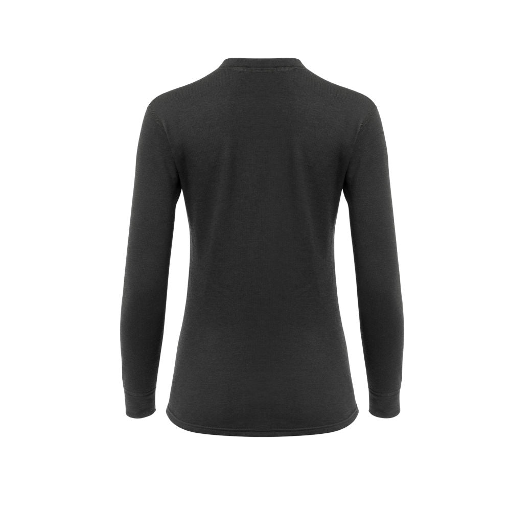 Aclima - Wollfrottee, 220 g, Damen-Rundhalsausschnitt // Schwarz-Pullover - Damen-Aclima-GearFreak.de-2