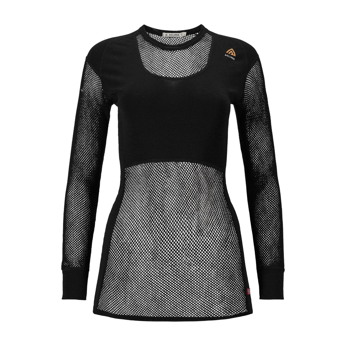 Aclima - Woolnet 120g Rundhalsausschnitt Frau // Schwarz-Unterwäsche - Damen-Aclima-GearFreak.de-1