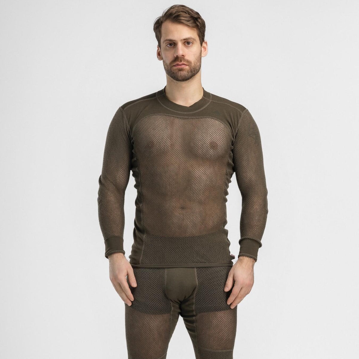 Aclima - Woolnet Original Crewneck M Oliv // Asphalt-Unterwäsche - Herren-Aclima-GearFreak.de-5