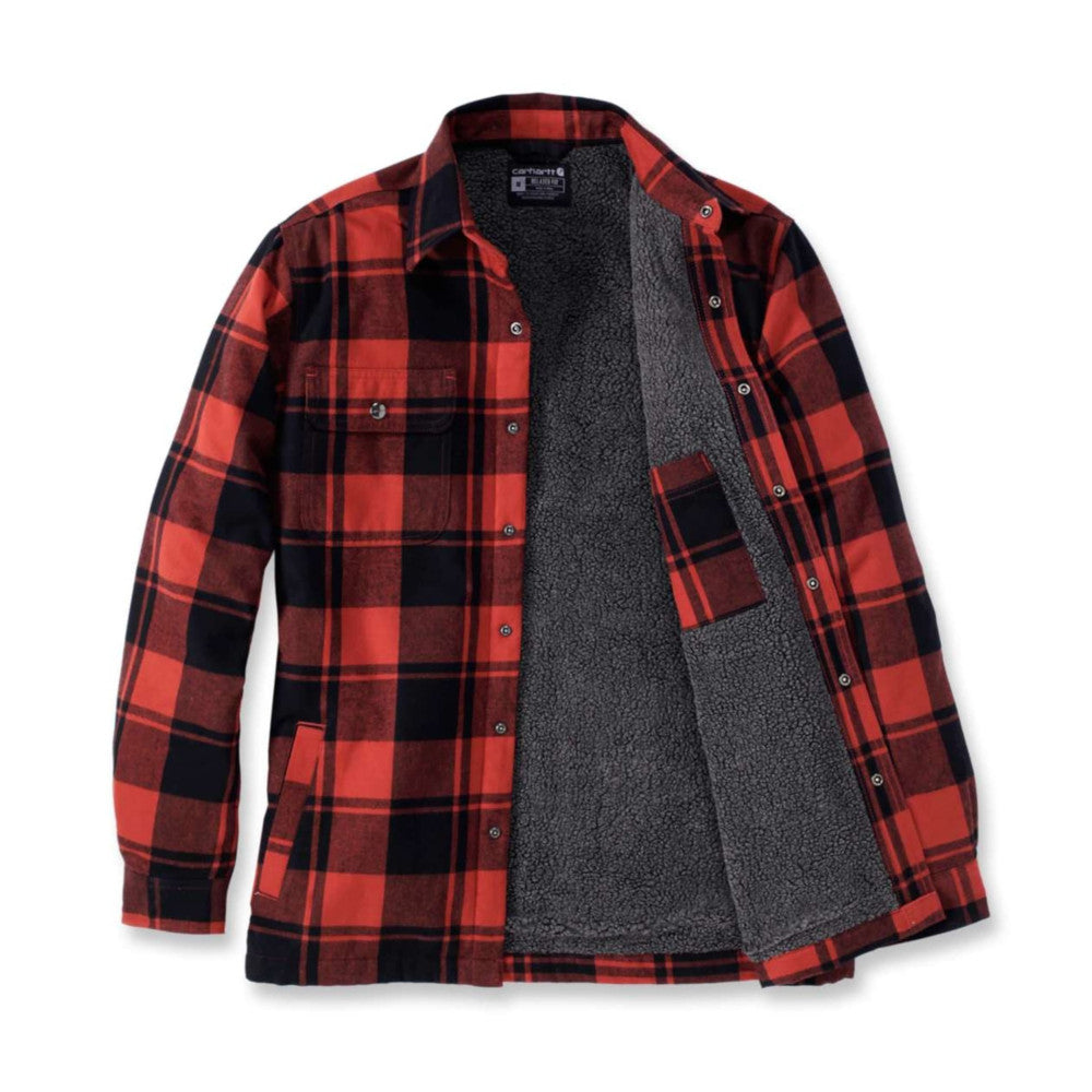 Carhartt - Flanellhemd mit Sherpa- Hemd // Roter Ocker-Outdoor-Shirts - Herren-Carhartt-GearFreak.de-4