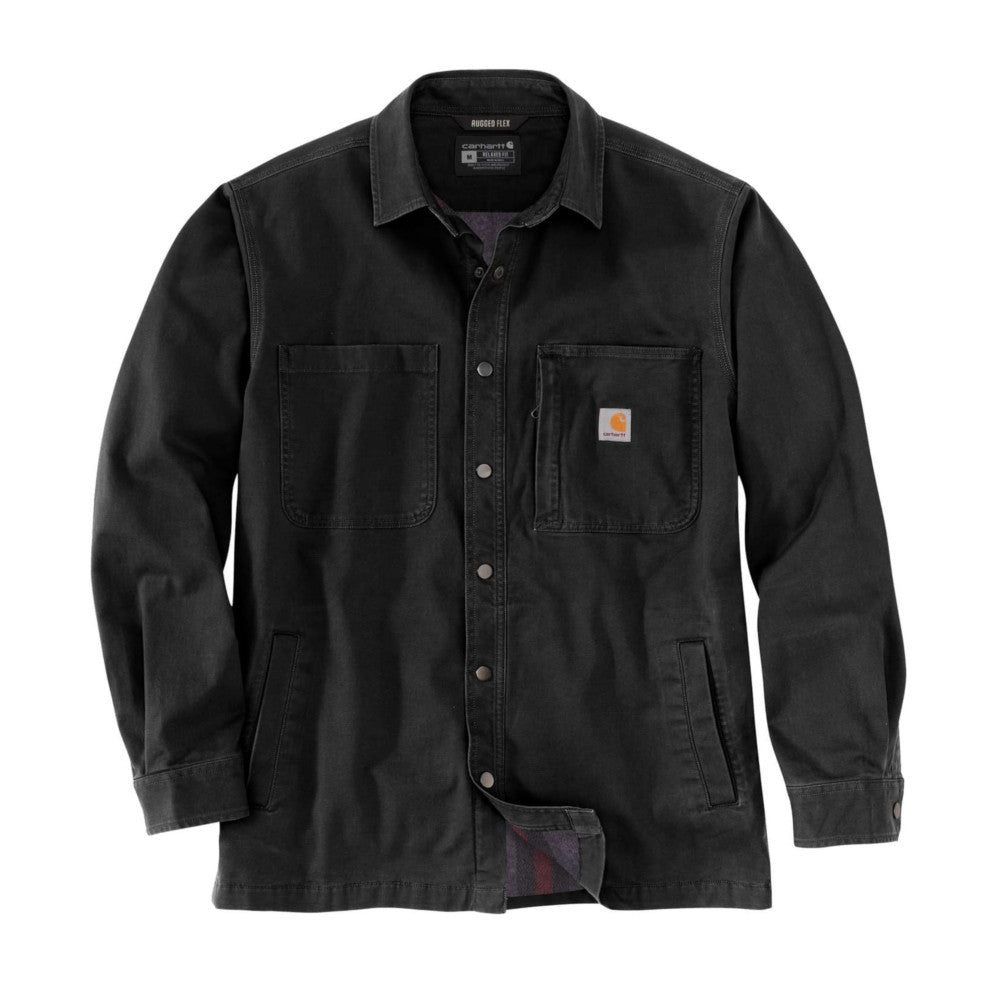Carhartt - Hemd mit Fleecefutter und Druckknopfleiste vorne // Schwarz-Outdoor-Shirts - Herren-Carhartt-GearFreak.de-1