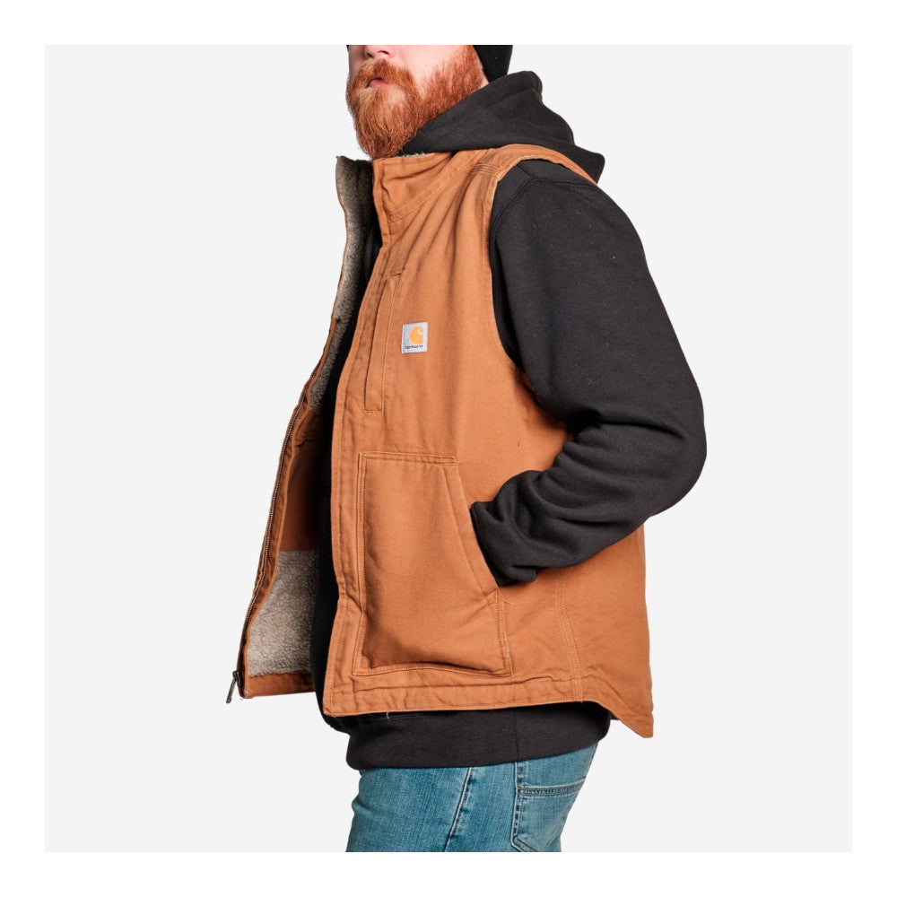 Carhartt - Weste mit Rollkragen und gewaschenem Entenfutter // Braun-Jacke - Herren-Carhartt-GearFreak.de-4
