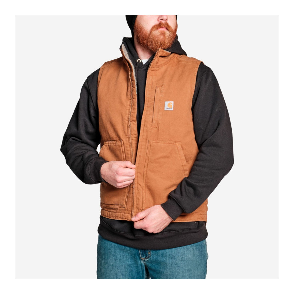 Carhartt - Weste mit Rollkragen und gewaschenem Entenfutter // Braun