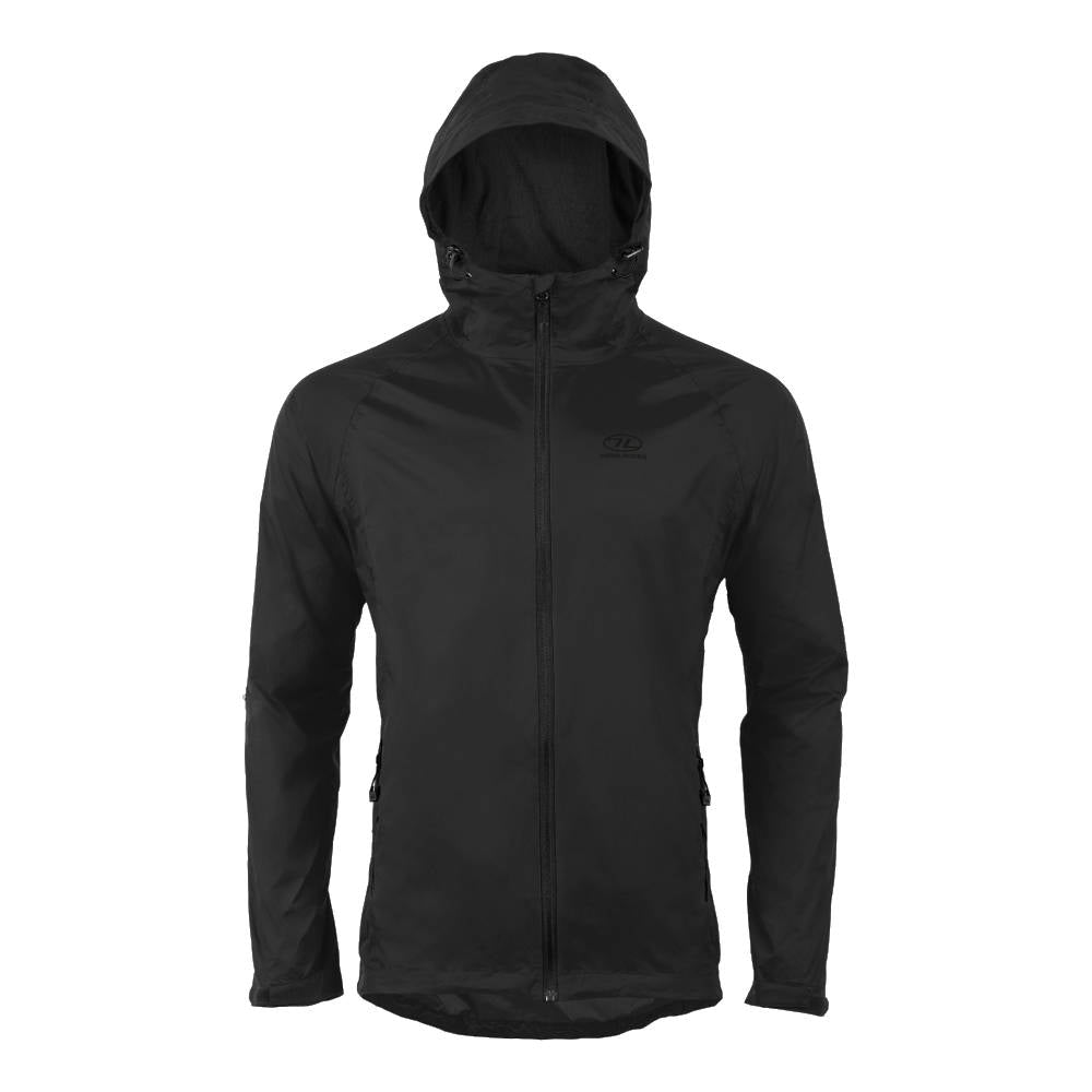 Highlander - Stow & Go Wasserdichte Regenjacke für Herren // Schwarz-Regenbekleidung - Herren-Highlander-GearFreak.de-1