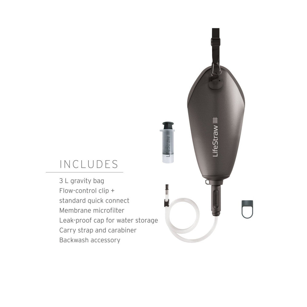 LifeStraw - Peak Compact Schwerkraft-Wasserfiltersystem 3L // Grau / Dunkelgrau