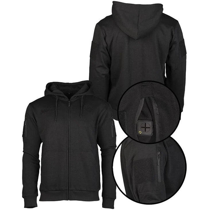 Mil-Tec - Tactical Hoodie Hættetrøje m. Lynlås // Sort-Øvrig Millitærbeklædning-Mil-Tec-GearFreak.de-2