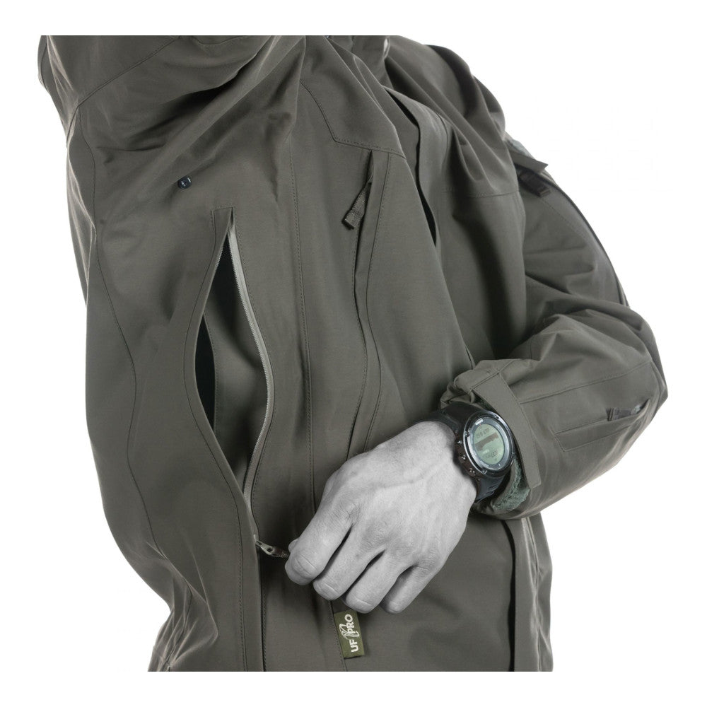 UF PRO - Monsoon XT Gen. 2 GORE-TEX Regenjacke // Braun Grau-Kampfjacken & Militärjacken-UF PRO-GearFreak.de-5