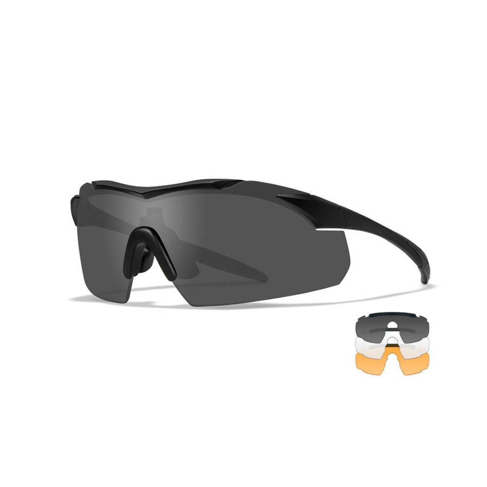 Wiley X - VAPOR 2.5 Sonnenbrille mit schwarzem Rahmen - 3 Linsen-Schieß- & Sportbrillen-Wiley X-GearFreak.de-1
