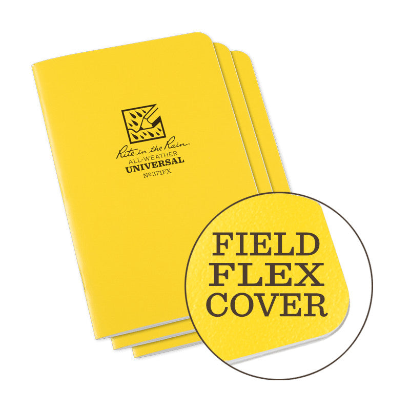 Rite In The Rain - Geheftetes Notizbuch (3er-Pack) // Schwarz