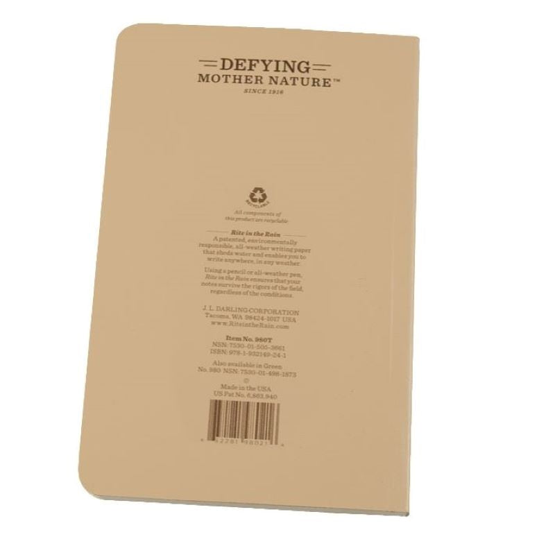 Rite in the Rain - Feldbuch 12 x 18,5 cm // Sand / Wüste