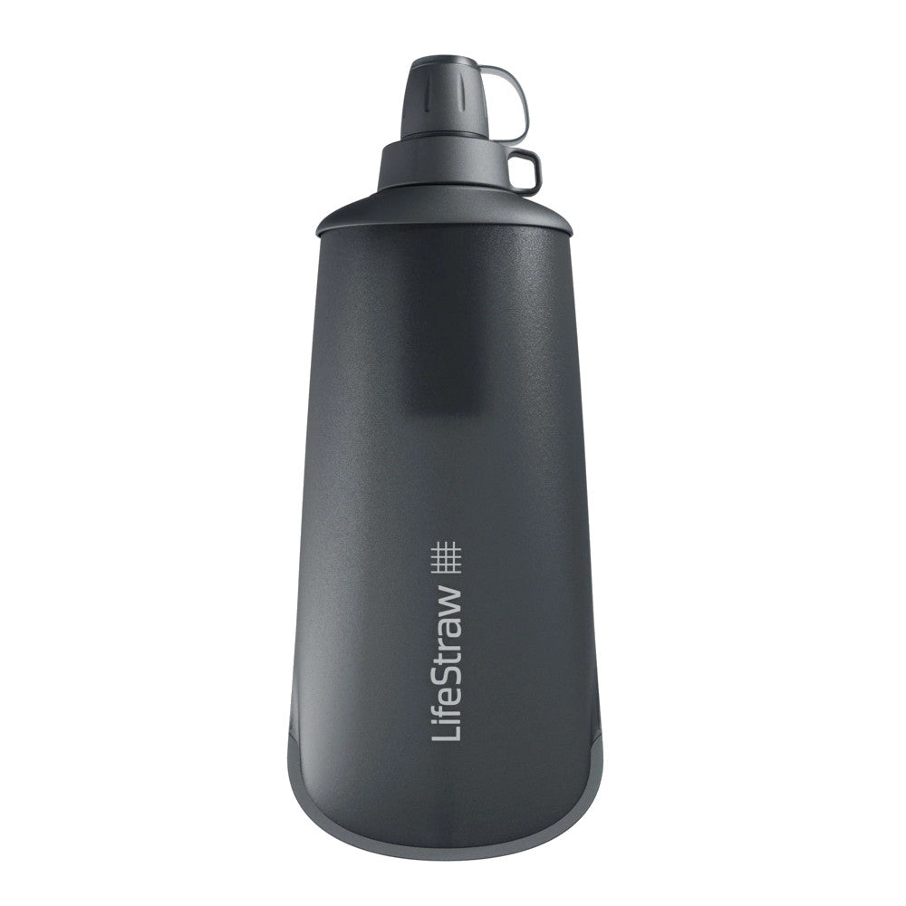 LifeStraw - Peak Squeeze Vandrensningsflaske 1L // Mørk Grå fra LifeStraw - billede nr. 1 hos GrejFreak.dk