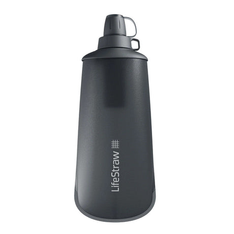 LifeStraw - Peak Squeeze Vandrensningsflaske 1L // Mørk Grå fra LifeStraw - billede nr. 1 hos GrejFreak.dk