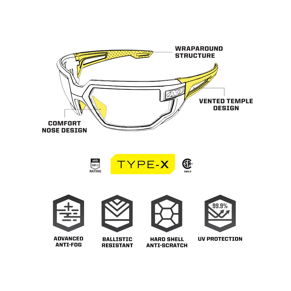 Mechanix Wear - Type X Briller (Klart Glas) fra Mechanix Wear - billede nr. 6 hos GrejFreak.dk