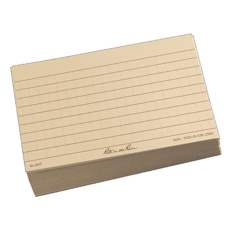 Rite in the Rain - Index Cards (100 stk) // Lys Sand / Tan fra Rite in the Rain - billede nr. 1 hos GrejFreak.dk