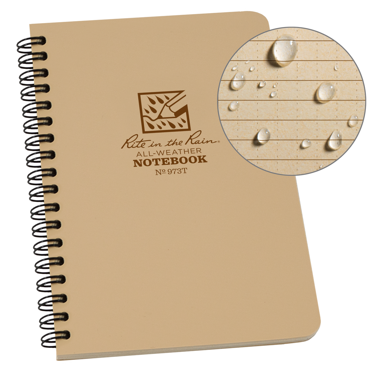 Rite in The Rain - Side Spiral Notebook 11,8 x 17,8 cm // Sand fra Rite in the Rain - billede nr. 1 hos GrejFreak.dk
