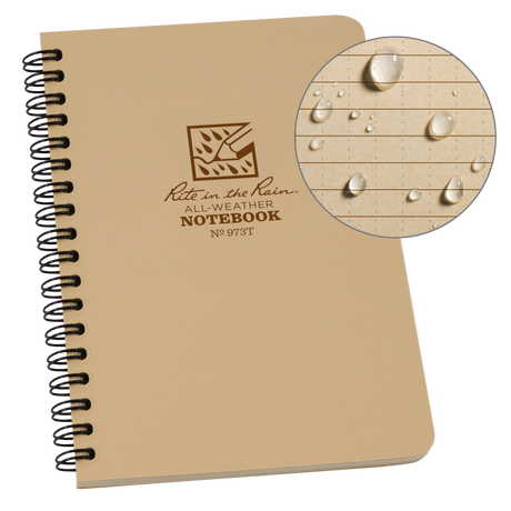 Rite in The Rain - Side Spiral Notebook 11,8 x 17,8 cm // Sand fra Rite in the Rain - billede nr. 1 hos GrejFreak.dk