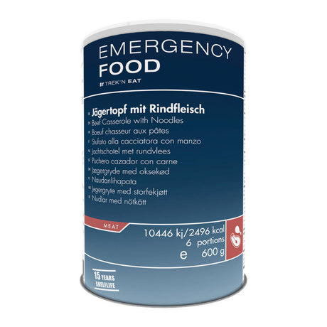 Trek'n Eat - Emergency Food Jægergryde Med Oksekød Og Nudler, 6 Portioner, 600g (15 års holdbarhed) fra Trek'n Eat - billede nr. 1 hos GrejFreak.dk