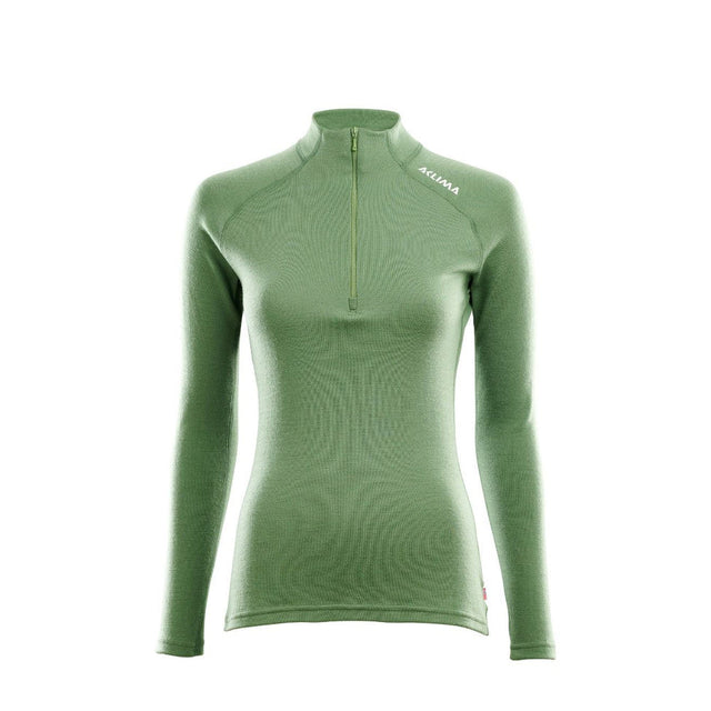 Aclima - Warmwool Mock Neck mit Reißverschluss Damen // Hellgrün-Pullover - Damen-Aclima-GearFreak.de-1