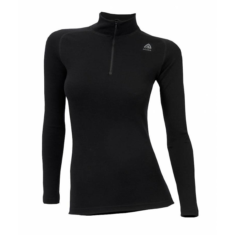 Aclima - Warmwool Mock Neck mit Reißverschluss Damen // Schwarz-Pullover - Damen-Aclima-GearFreak.de-1