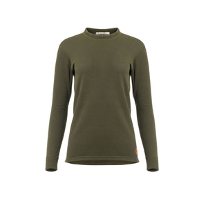Aclima - Wollfrottee, 220 g, Damen-Rundhalsausschnitt // Olivgrün-Pullover - Damen-Aclima-GearFreak.de-1