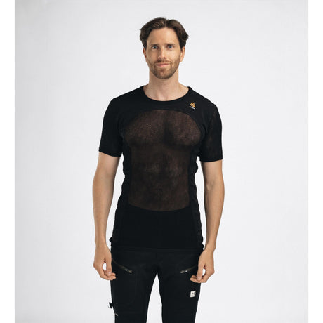 Aclima - Woolnet 120g Herren T-Shirt // Schwarz-Unterwäsche - Herren-Aclima-GearFreak.de-4