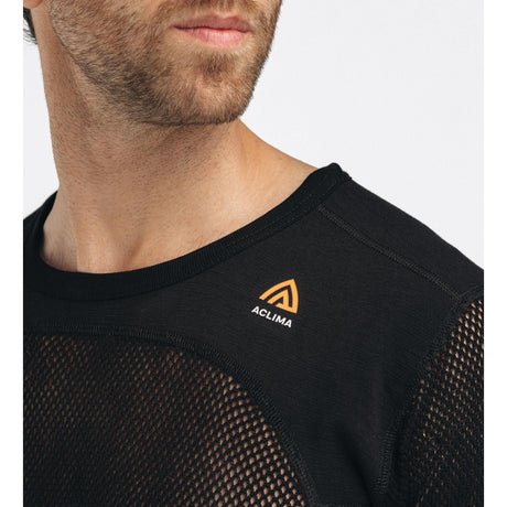 Aclima - Woolnet 120g Herren T-Shirt // Schwarz-Unterwäsche - Herren-Aclima-GearFreak.de-7