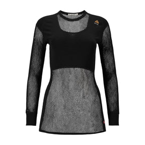 Aclima - Woolnet 120g Rundhalsausschnitt Frau // Schwarz-Unterwäsche - Damen-Aclima-GearFreak.de-1