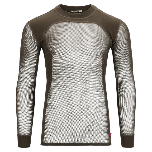 Aclima - Woolnet Original Crewneck M Oliv // Asphalt-Unterwäsche - Herren-Aclima-GearFreak.de-1