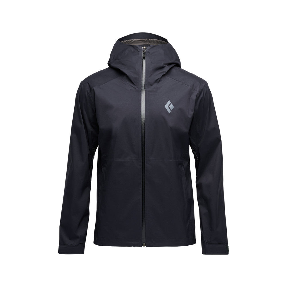 Black Diamond - FINELINE STRETCH Regnjakke // Schwarz-Regenbekleidung - Herren-Black Diamond-GearFreak.de-1