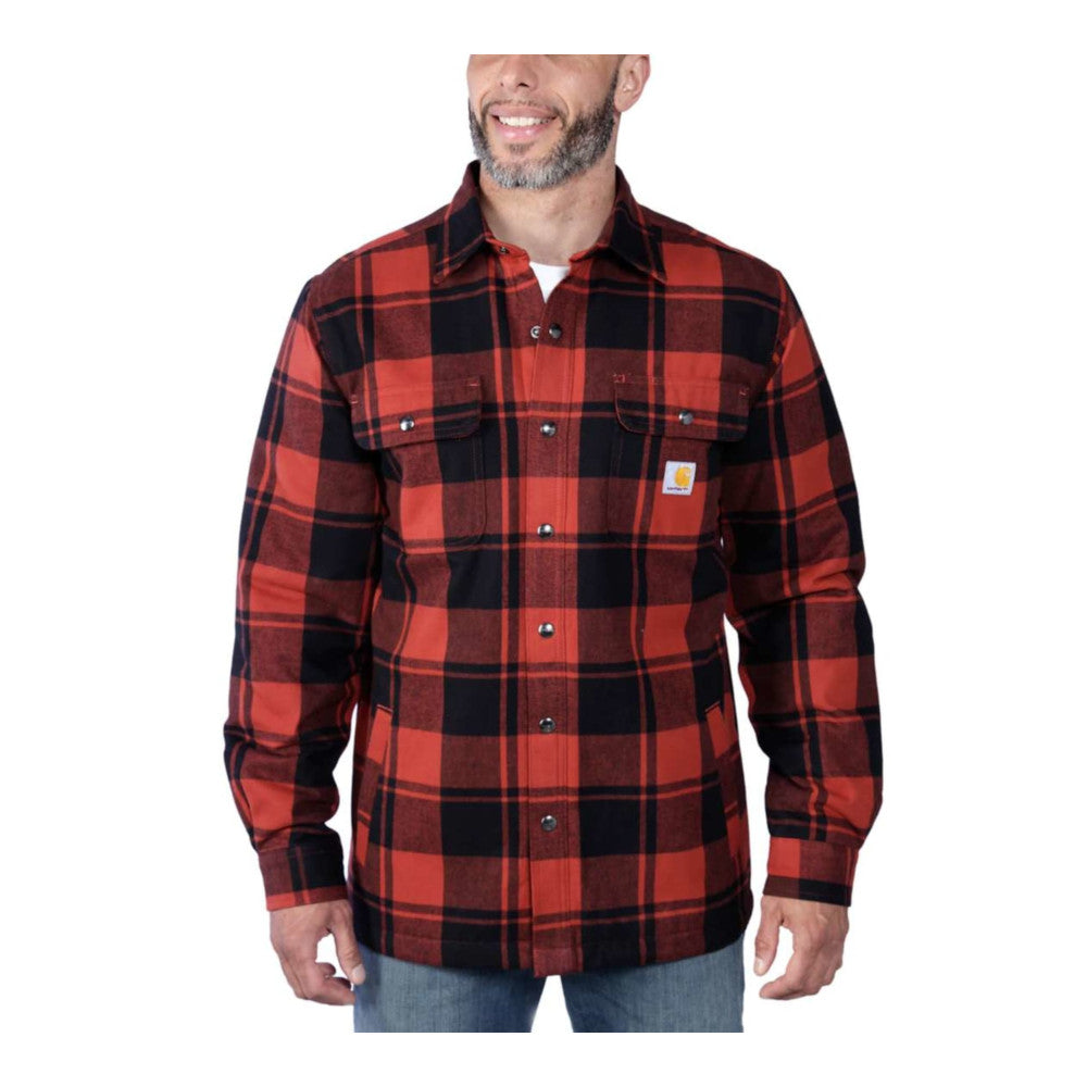 Carhartt - Flanellhemd mit Sherpa- Hemd // Roter Ocker-Outdoor-Shirts - Herren-Carhartt-GearFreak.de-1