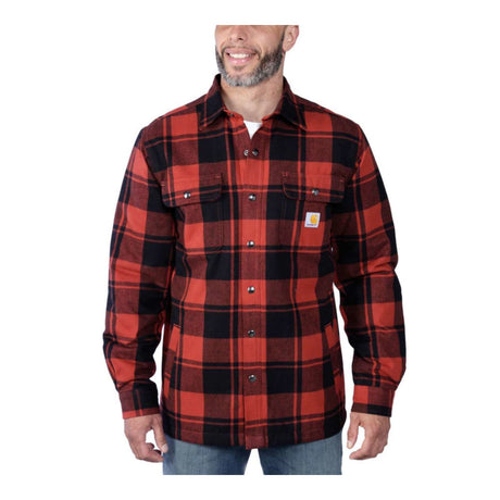 Carhartt - Flanellhemd mit Sherpa- Hemd // Roter Ocker-Outdoor-Shirts - Herren-Carhartt-GearFreak.de-1