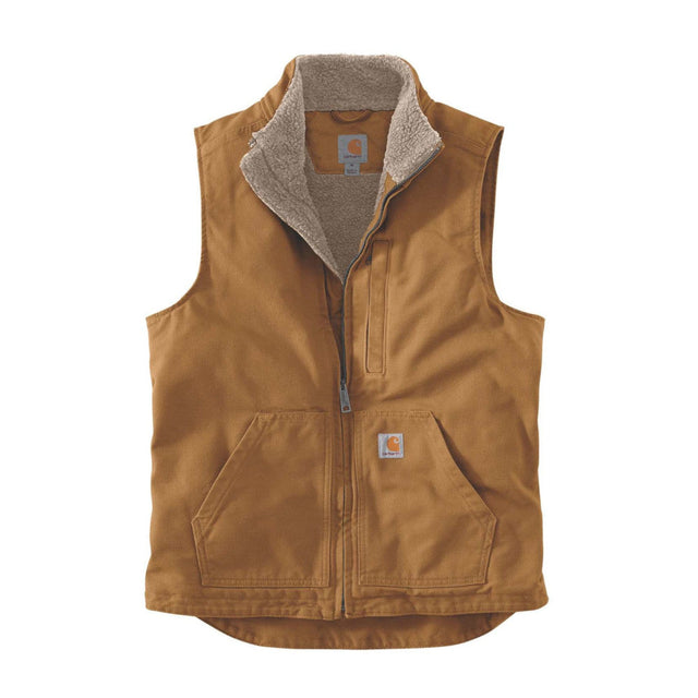 Carhartt - Weste mit Rollkragen und gewaschenem Entenfutter // Braun-Jacke - Herren-Carhartt-GearFreak.de-1