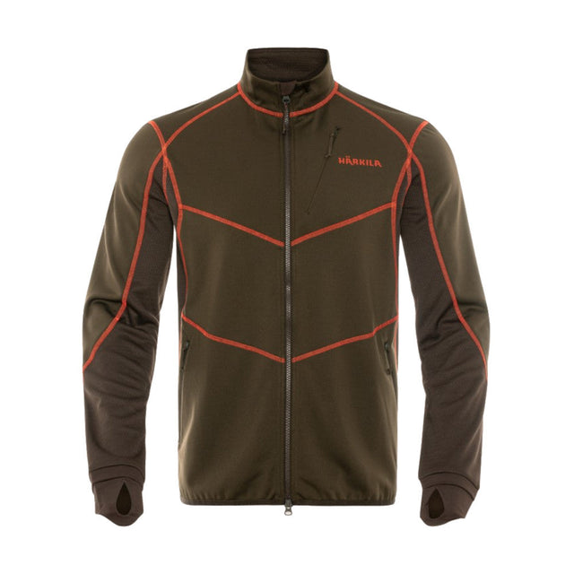 Härkila - Skandinavische Fleece-Herrenjacke // Grün / Orange-Fleecejacken & Pullover - Herren-Härkila-GearFreak.de-1