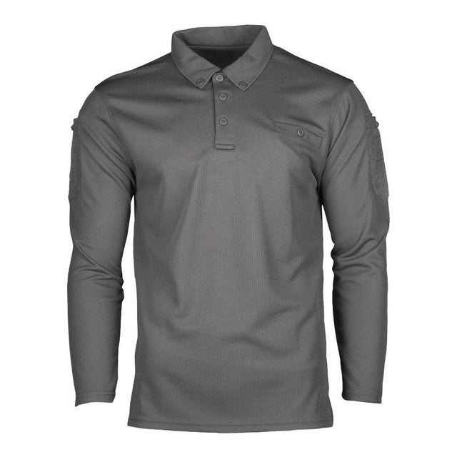 Mil-Tec - Herren Tactical Quickdry Langarm-Polo // Grau-Pullover - Herren-Mil-Tec-GearFreak.de-1